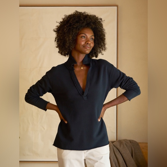 Frank & Eileen Tops - Frank & Eileen Patrick Popover Henley in British Navy Size L